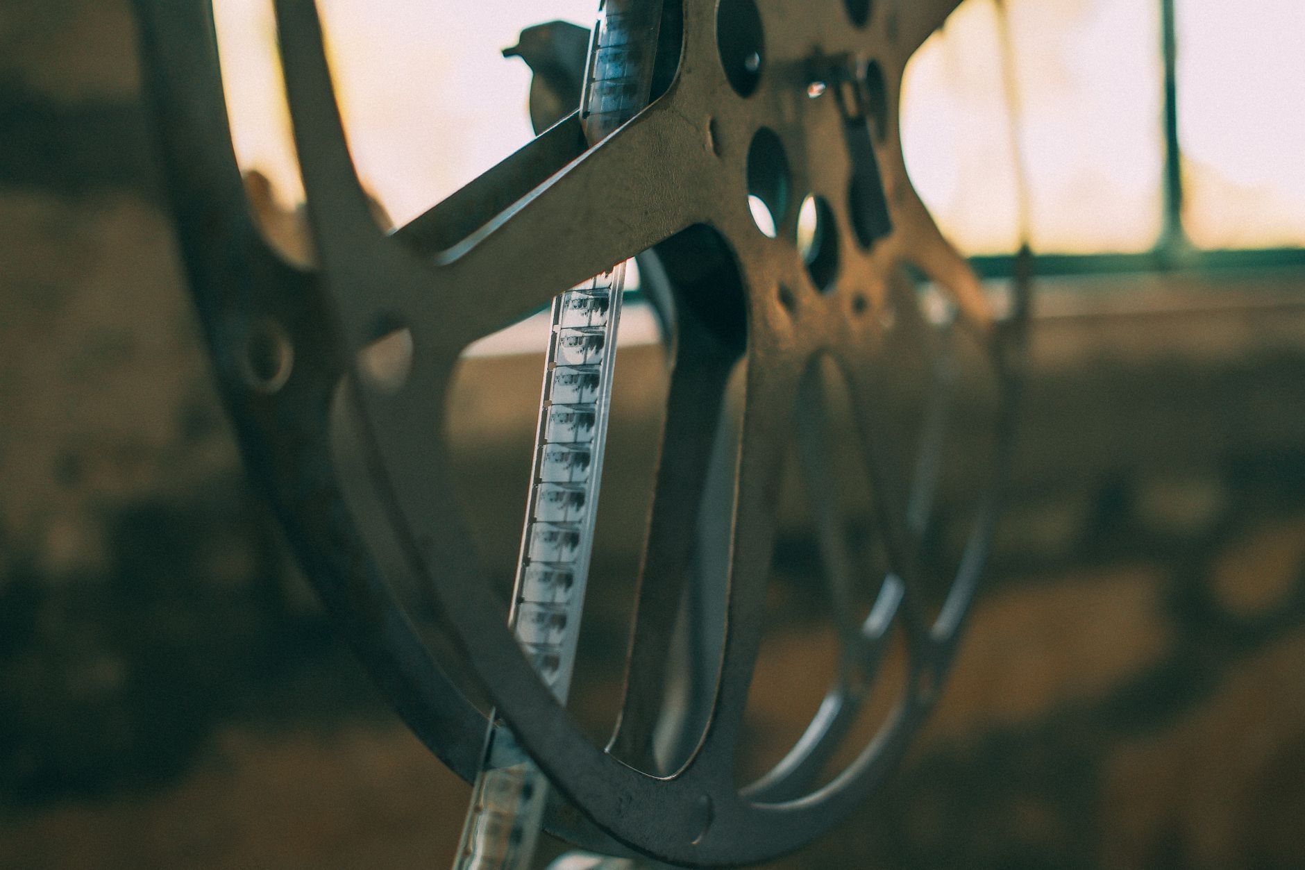 Vintage film reel with soft nostalgic lighting